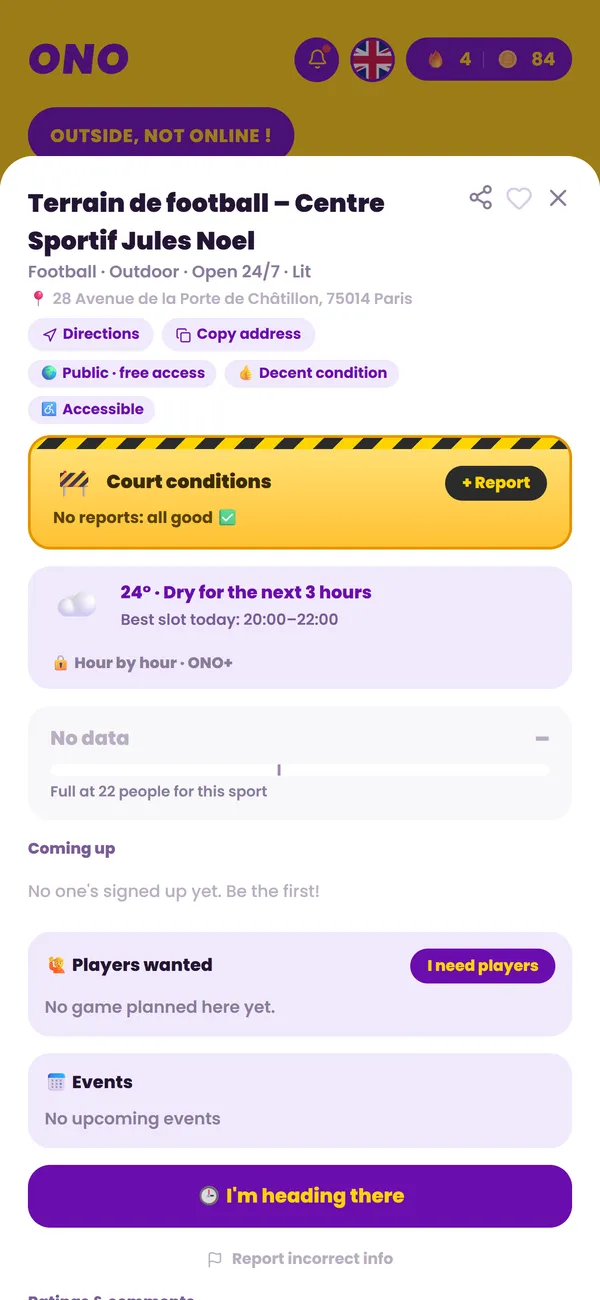 A court page with its crowd gauge