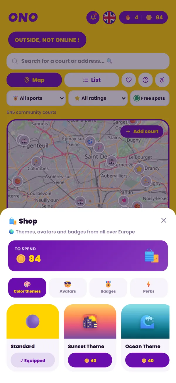 The shop for themes, avatars and badges