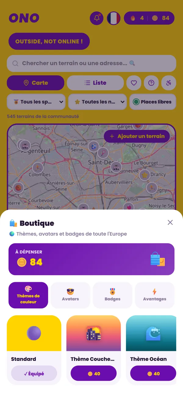 La boutique de thèmes, avatars et badges